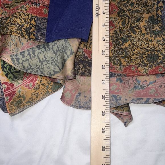 Soft Surroundings Izmir Topper Cardigan Size PS Patchwork Art Flowy Draped Boho - Picture 7 of 13